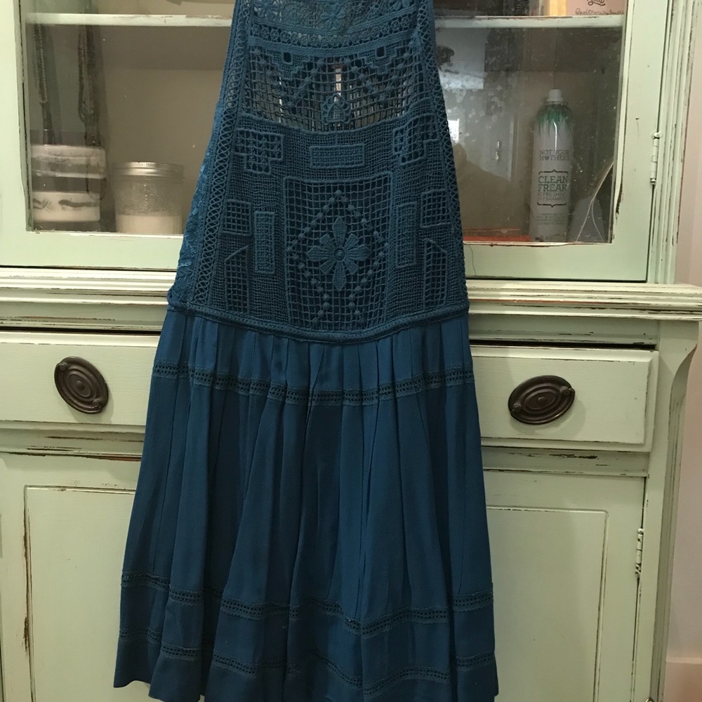 💐free people, dark turquoise dress, size XS